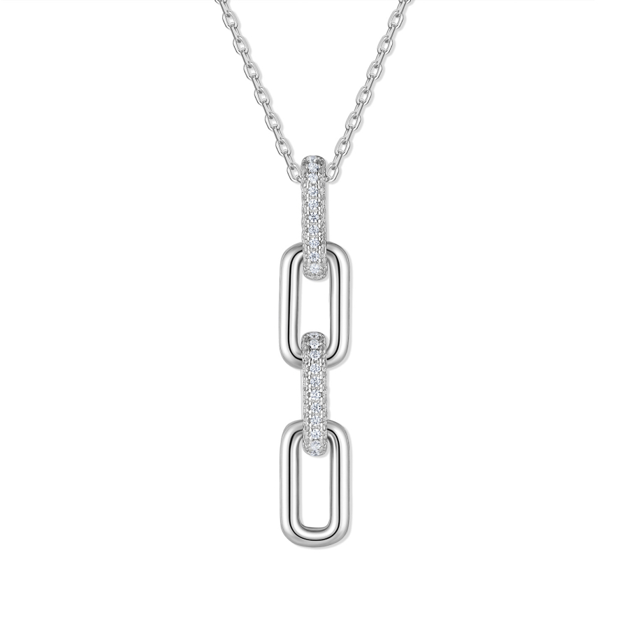 Collier Anhänger 4-teilig & Zirkonia Silber 925/000 rhodiniert