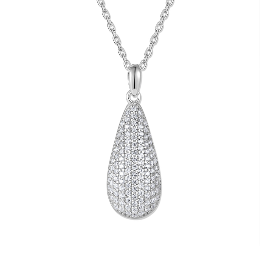 Collier Anhänger Drop Zirkonia Silber 925/000 rhodiniert