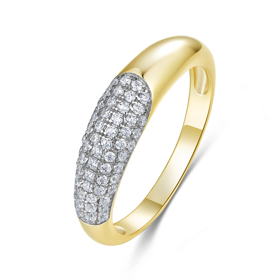 Ring Zirkonia Silber 925/000 vergoldet