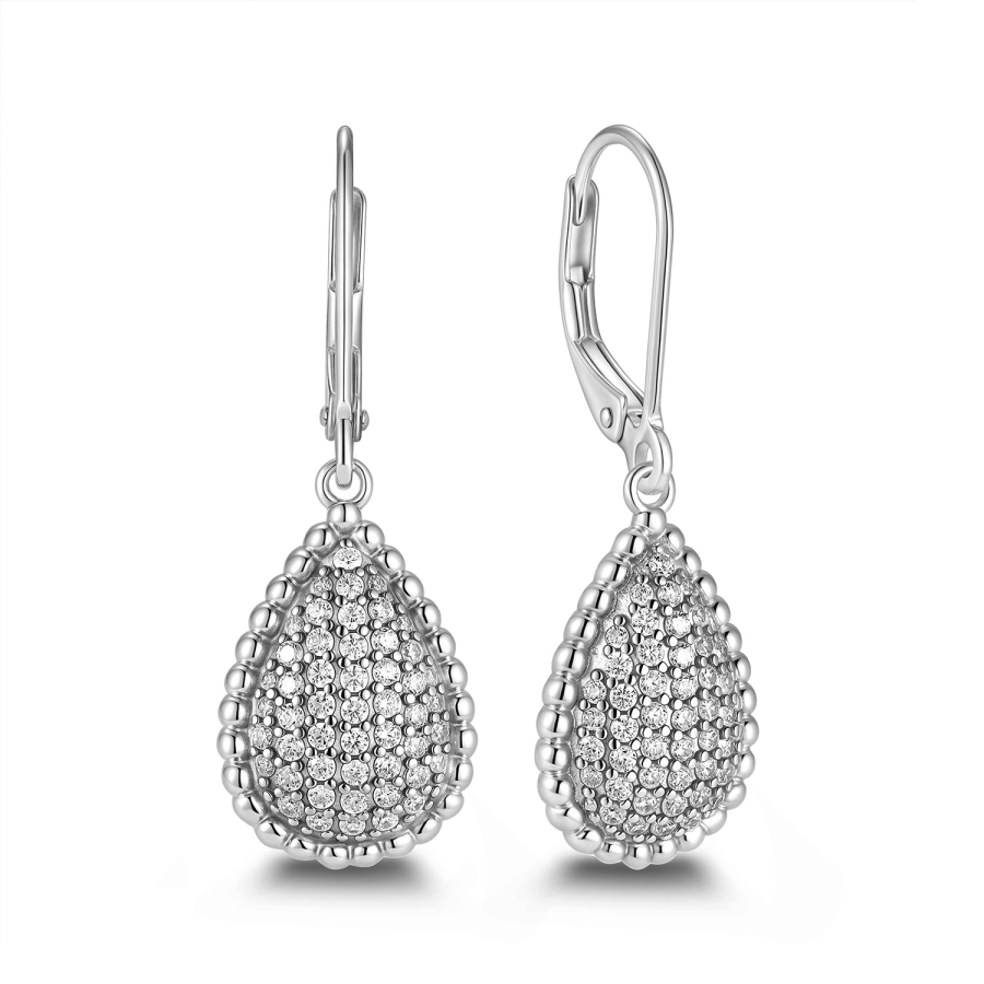 Ohrhänger Drops Zirkonia Silber 925/000 rhodiniert