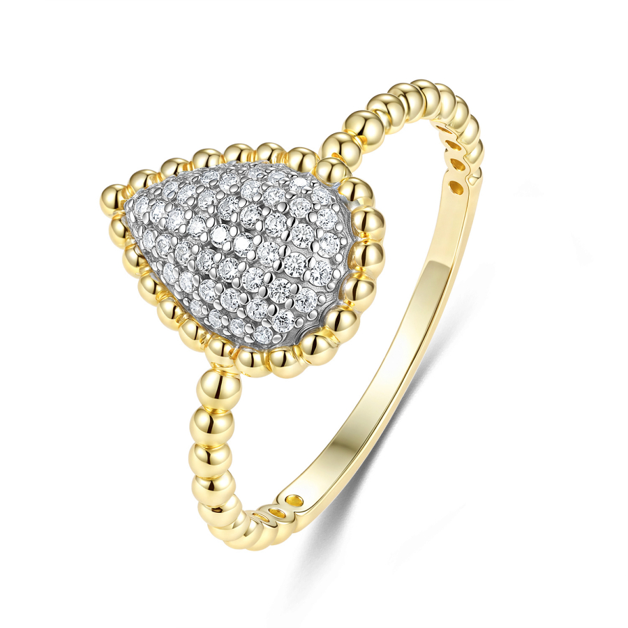 Kugel-Ring Drop Zirkonia Silber 925/000 vergoldet