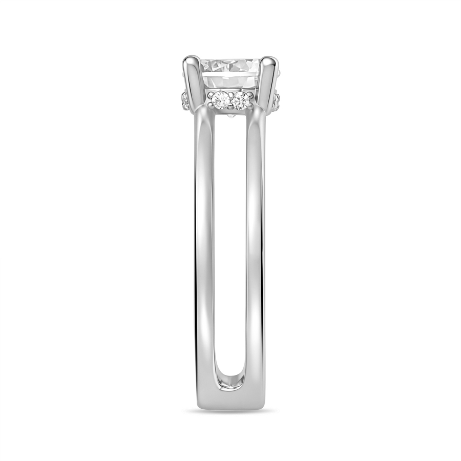 Damenring 9 Zirkonia Silber 925/000 rhodiniert