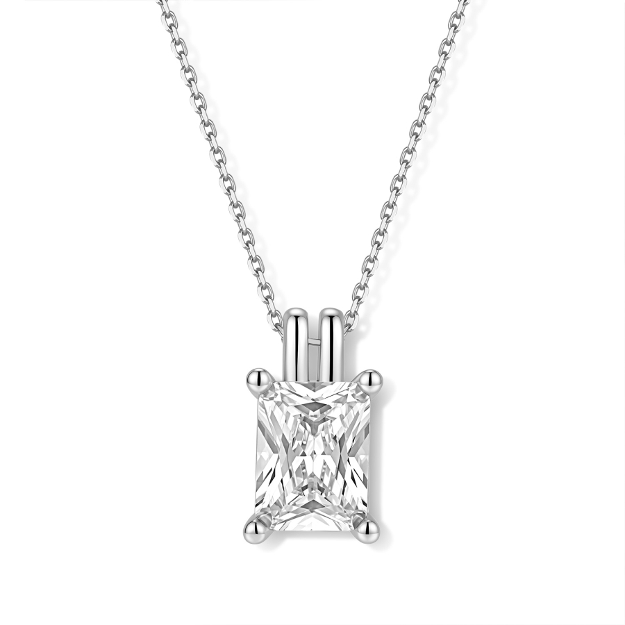 Collier 925 Silber 45 cm, verstellbar auf 42 und 40 cm, Anhänger mit 9 Zirkonia, vergoldet oder rhodiniert