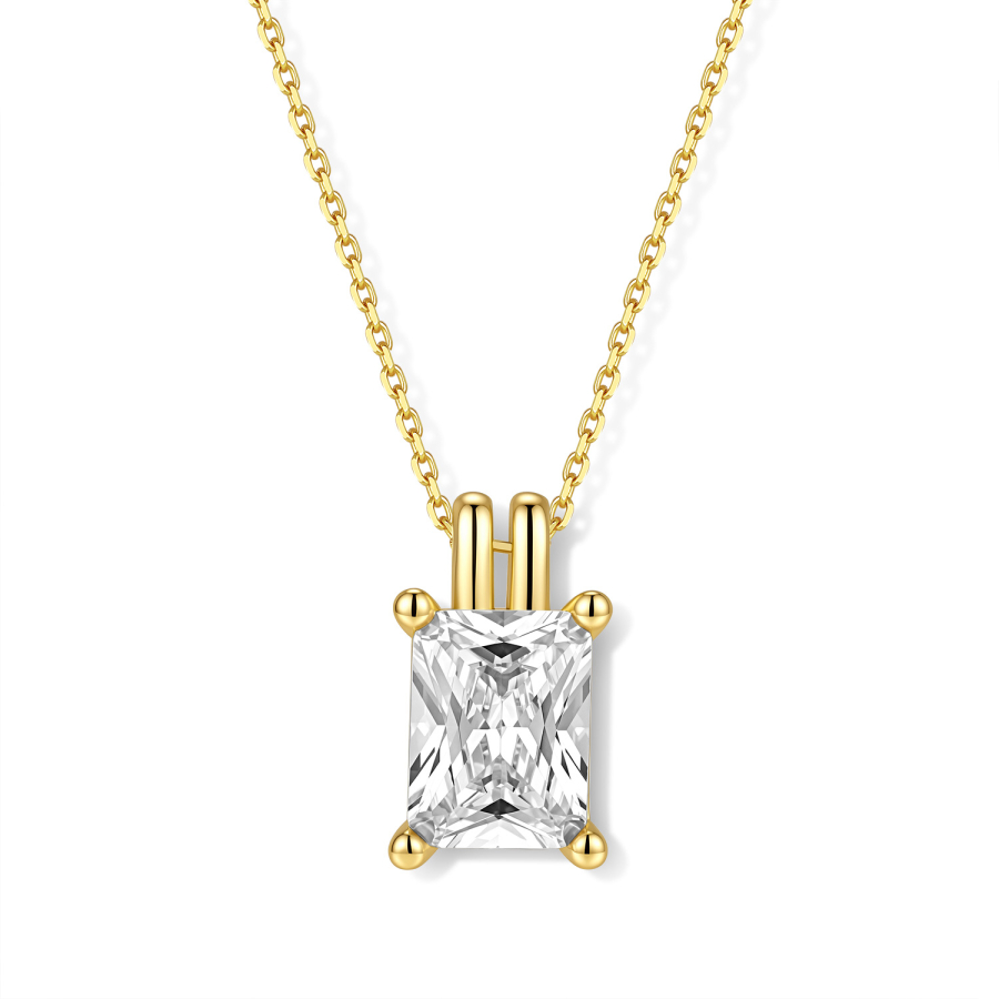 Collier 925 Silber 45 cm, verstellbar auf 42 und 40 cm, Anhänger mit 9 Zirkonia, vergoldet oder rhodiniert