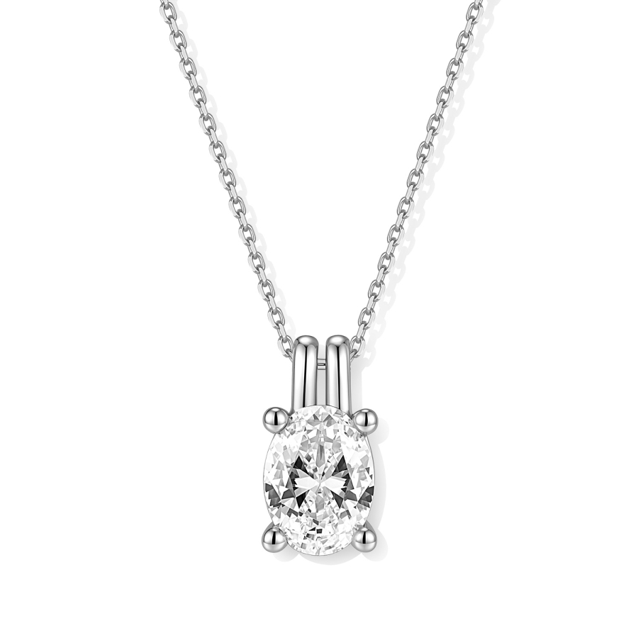 Collier 925 Silber 45 cm, verstellbar auf 42 und 40 cm, Anhänger mit 9 Zirkonia, vergoldet oder rhodiniert