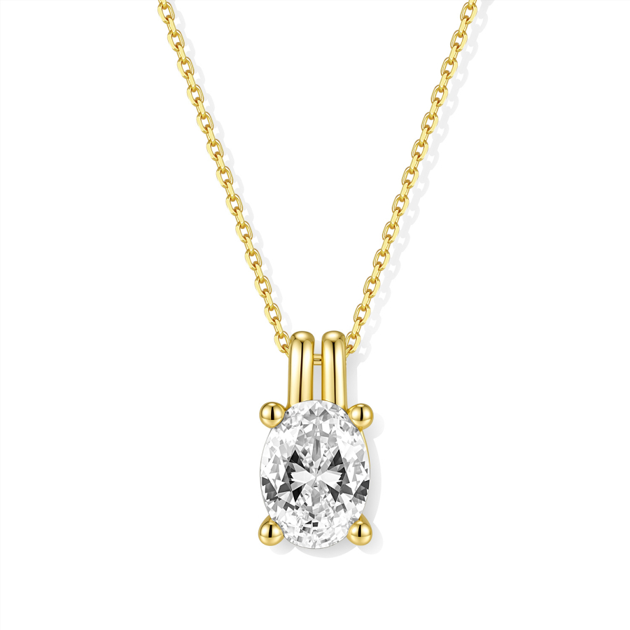 Collier 925 Silber 45 cm, verstellbar auf 42 und 40 cm, Anhänger mit 9 Zirkonia, vergoldet oder rhodiniert