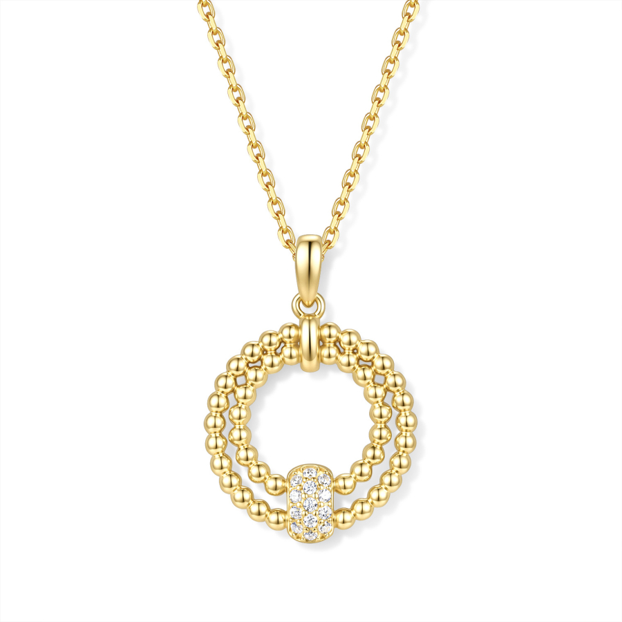 Collier 925 Silber 45 cm, verstellbar auf 42 und 40 cm, Anhänger mit 13 Zirkonia, vergoldet oder rhodiniert