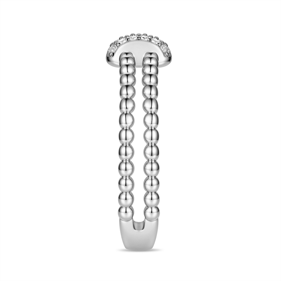 Damenring Silber 925 mit 18 Zirkonia, rhodiniert