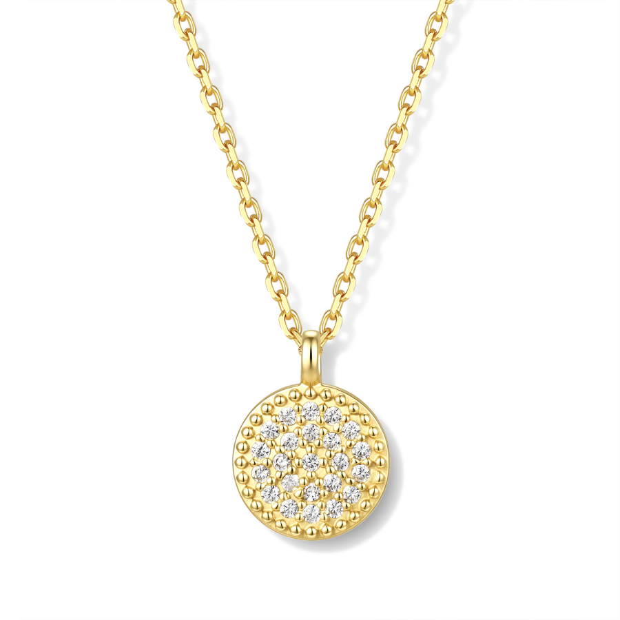Collier 925 Silber 45 cm, verstellbar auf 42 und 40 cm, Anhänger mit 23 Zirkonia, vergoldet oder rhodiniert