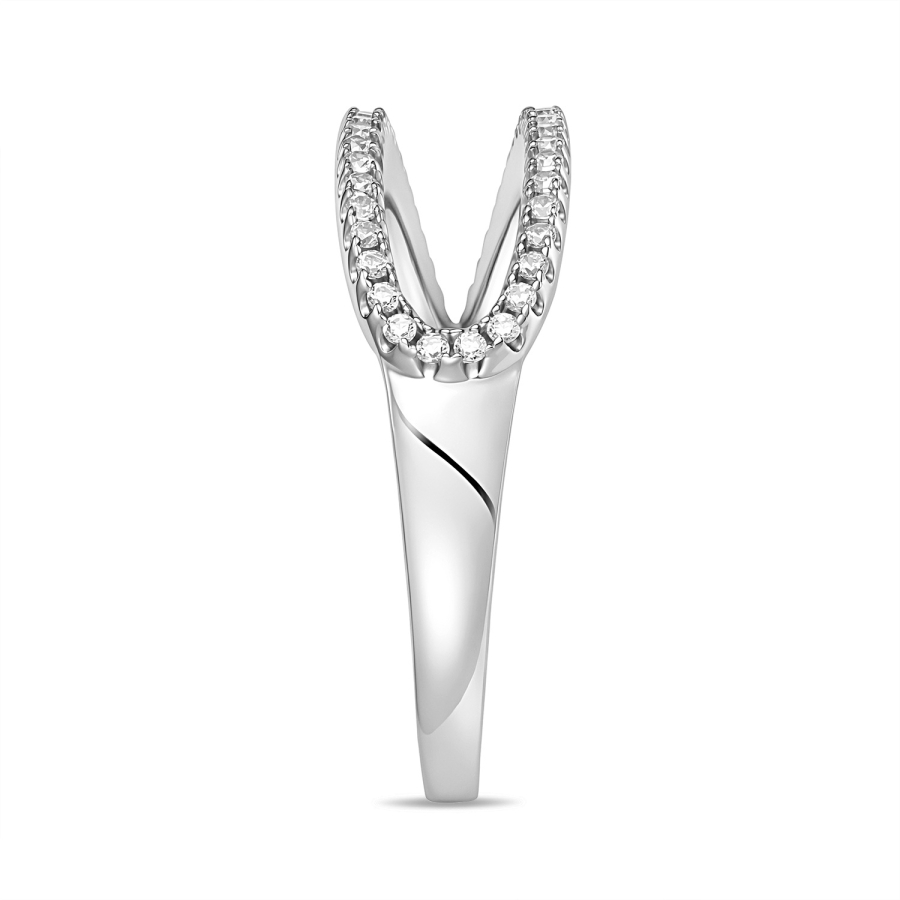 Damenring Silber 925 mit 48 Zirkonia, rhodiniert
