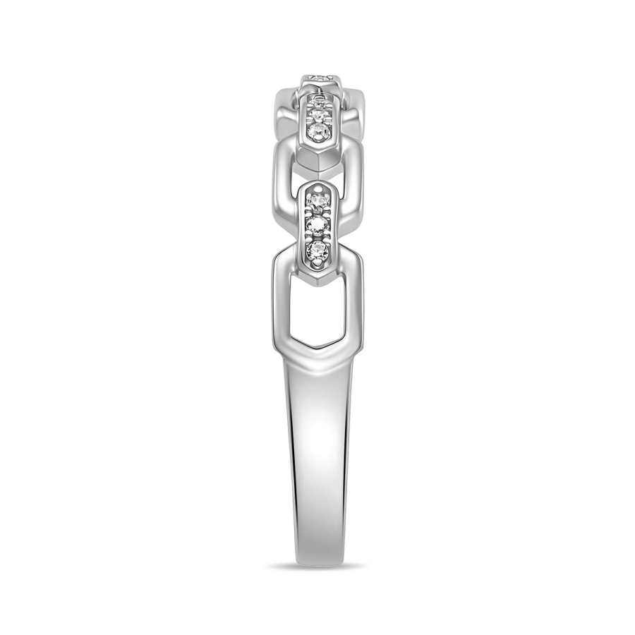 Damenring Silber 925 mit 15 Zirkonia, rhodiniert