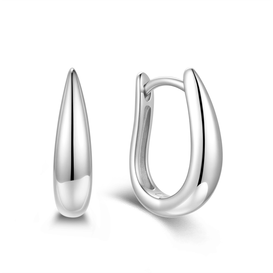 Klappcreolen hochglanz 15x4mm Silber 925/000 rhodiniert