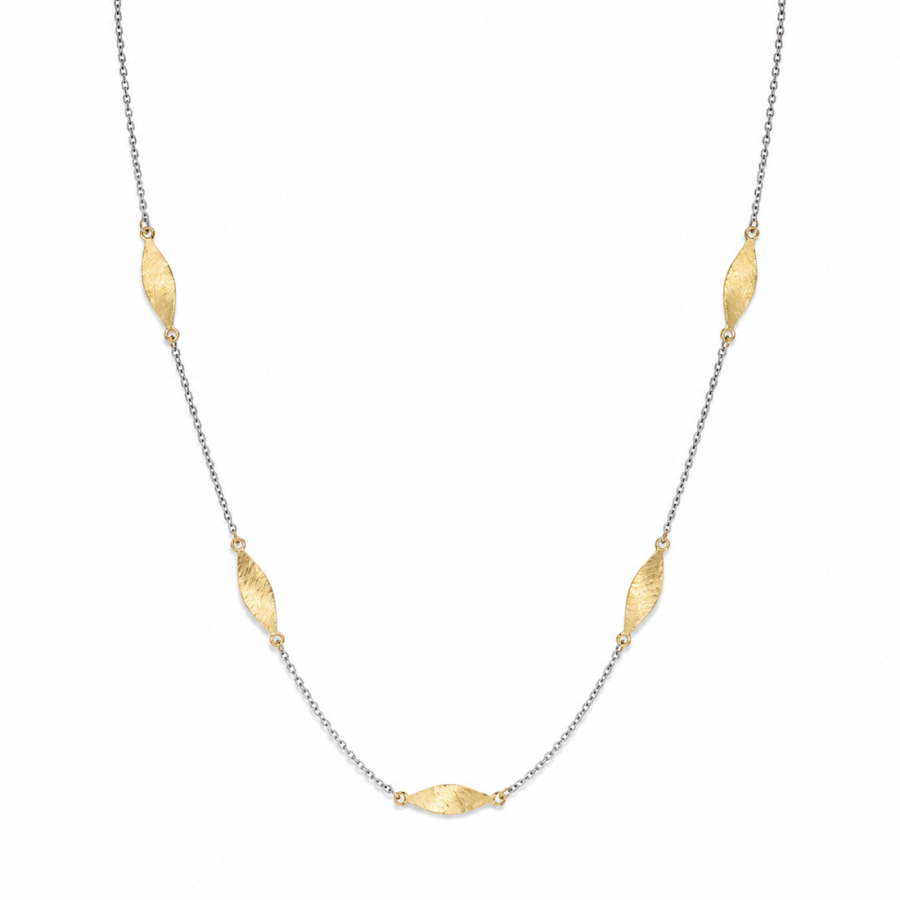 Collier Bicolor 41-45cm Silber 925/000 rhodiniert & vergoldet