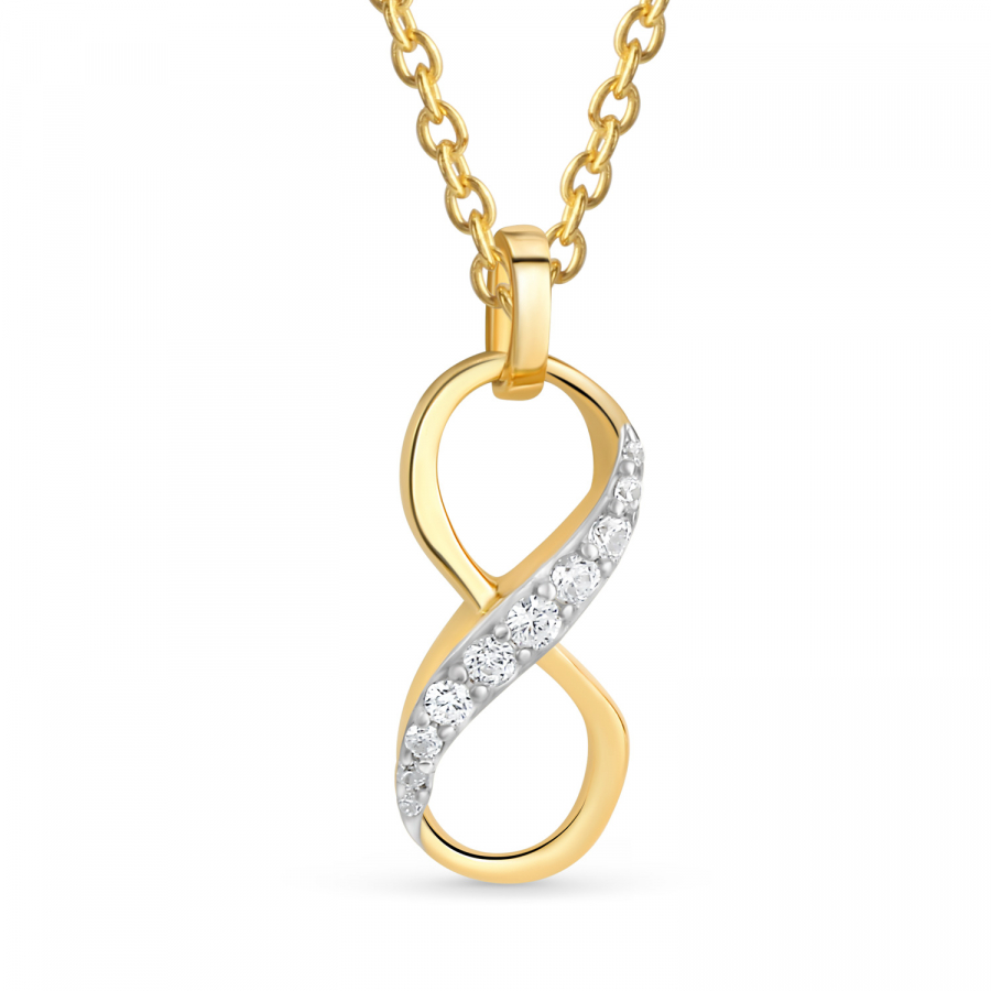 Anhänger Infinity mit 10 Zirkonia Gold 333/000