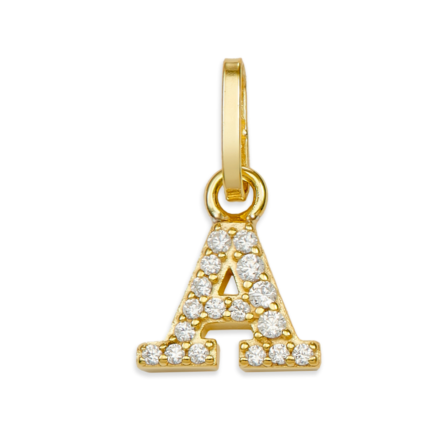 Buchstabenanhänger mit Zirkonia Gold 333/000