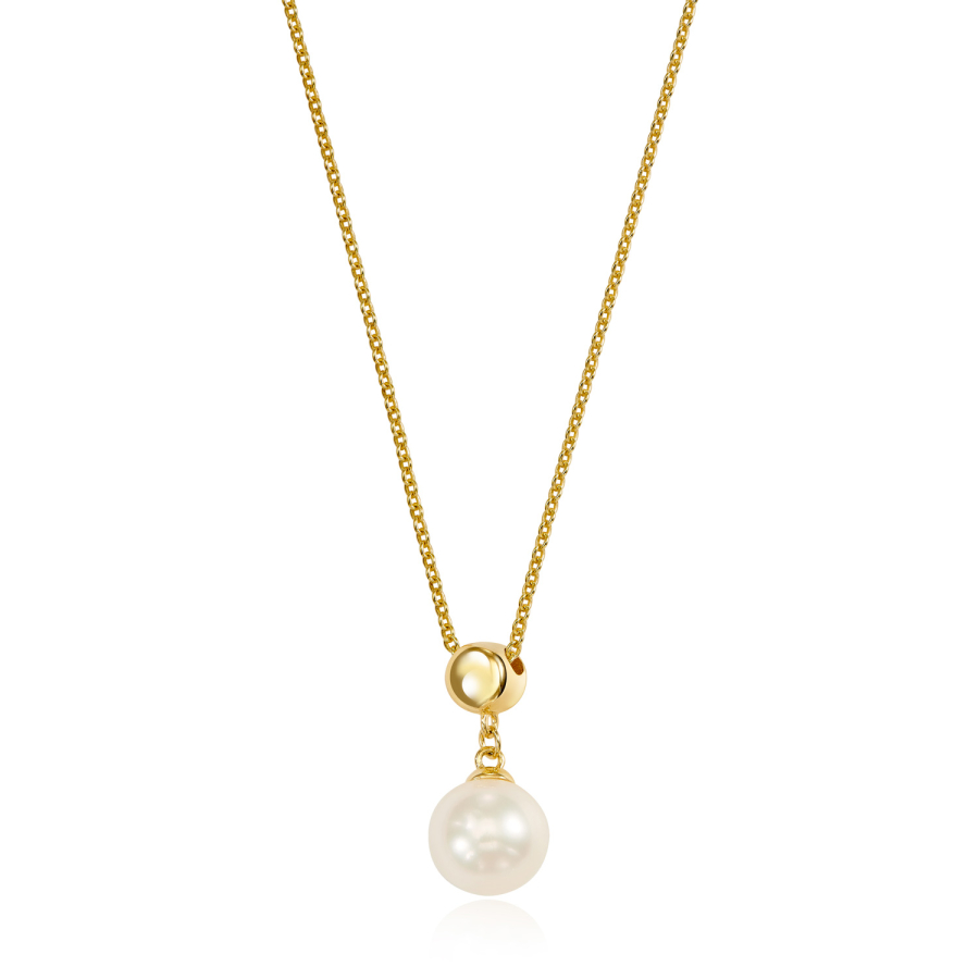 Collier mit Süßwasser-Zuchtperle 7,5-8mm Gold 333/000