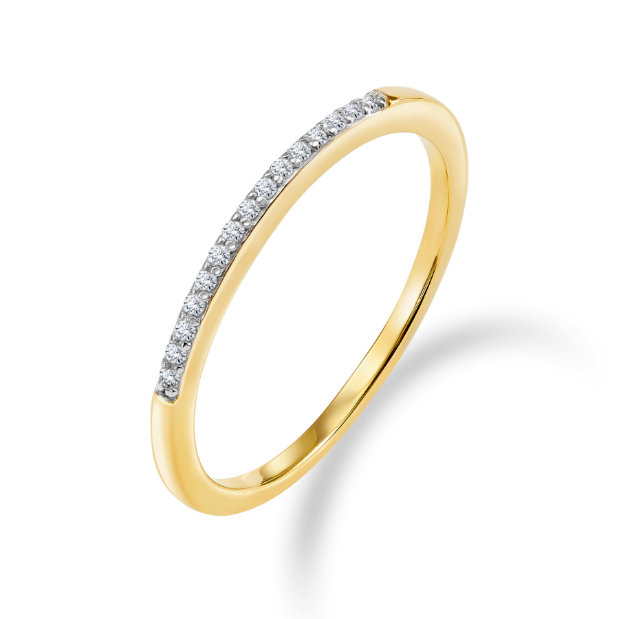 Damenring mit 15 Zirkonia Gold 333/000