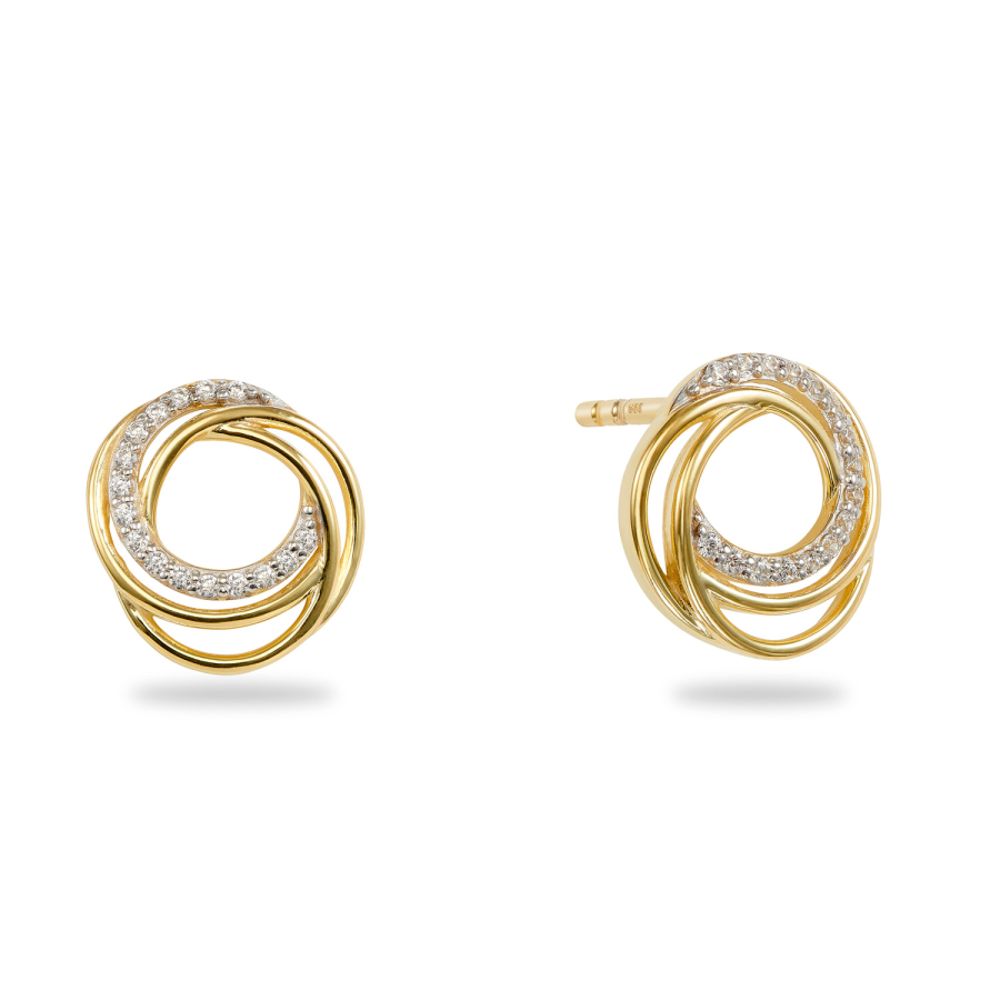 Ohrstecker mit 32 Zirkonia Gold 333/000