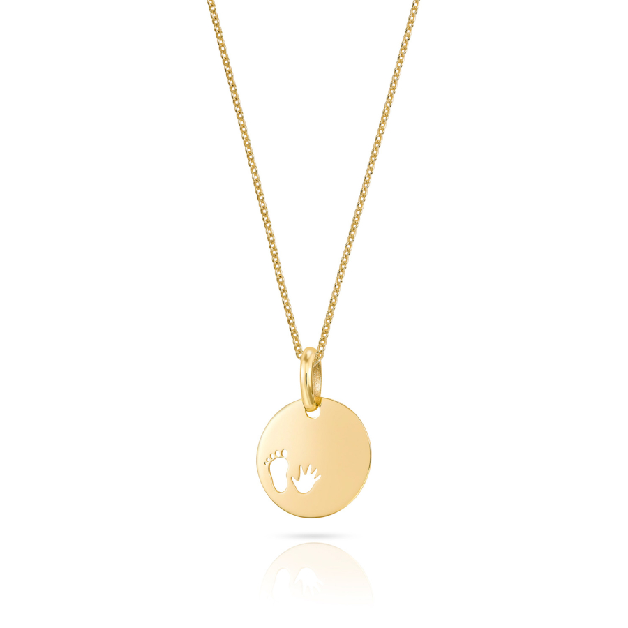 Anhänger Gravurplatte Hand / Fuß Gold 333/000
