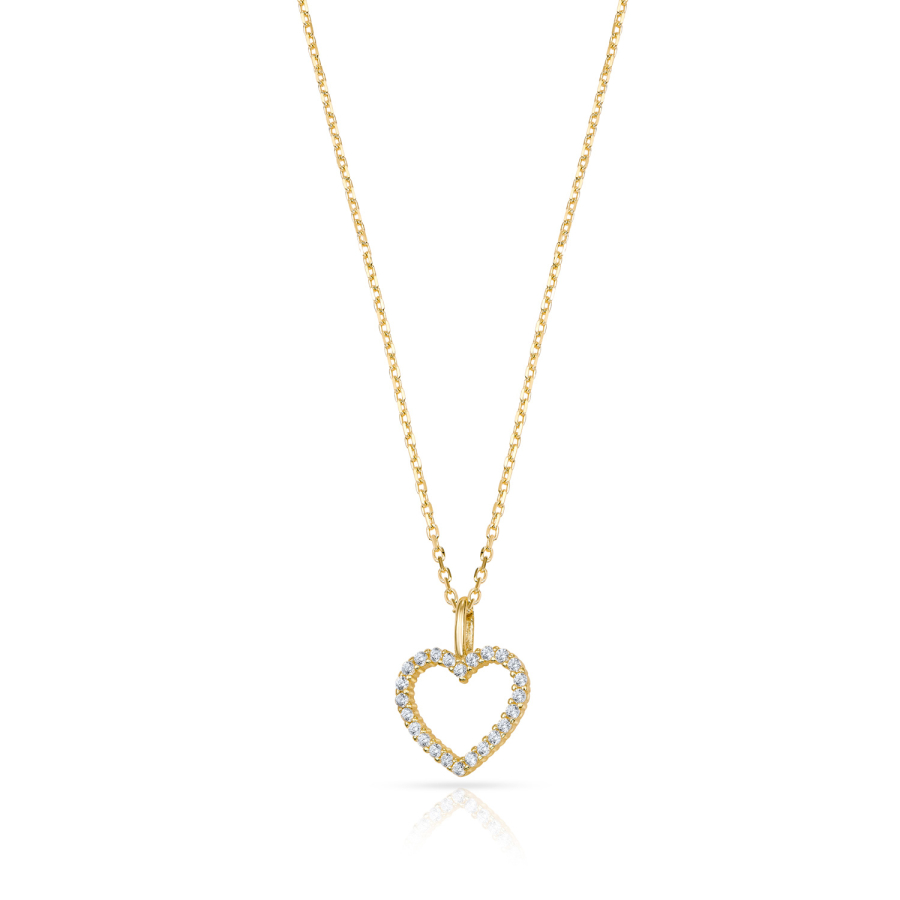 Collier Herz 24 Zirkonia Gold 333/000