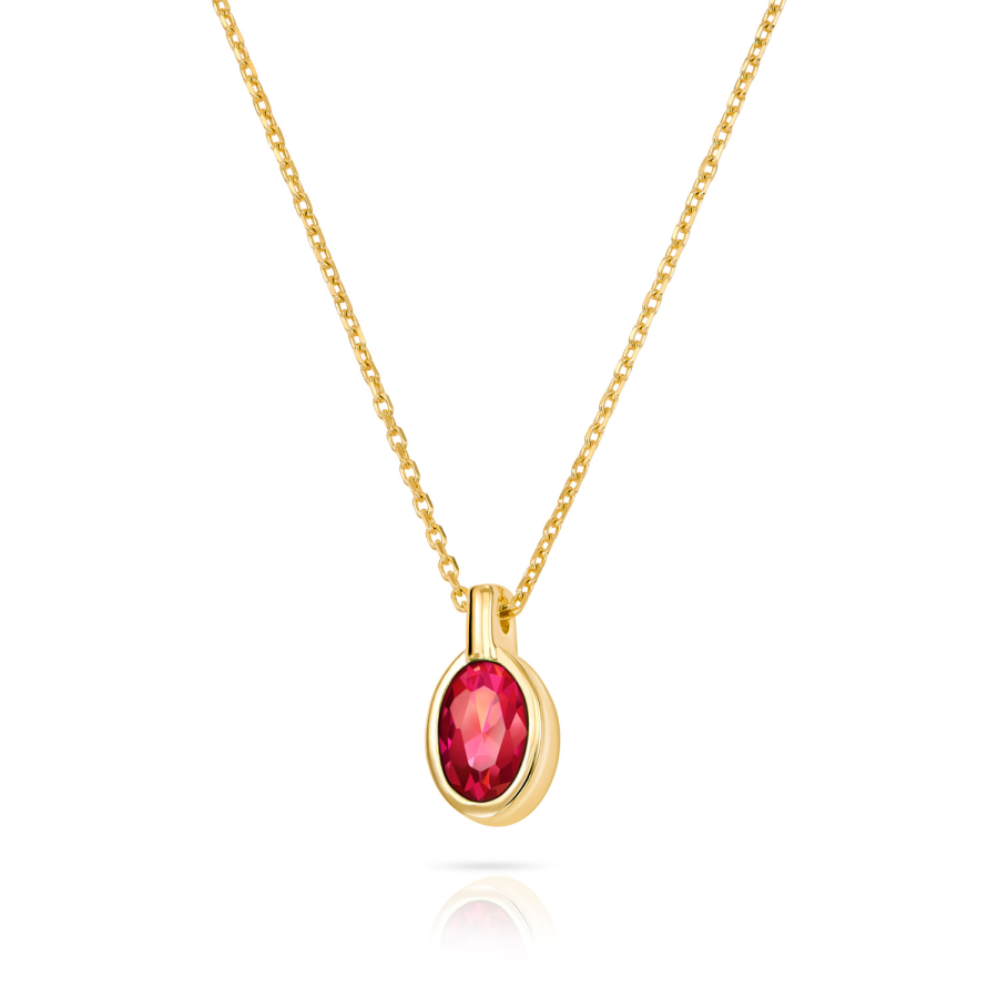 Collier Zirkonia rubinrot Gold 333/000