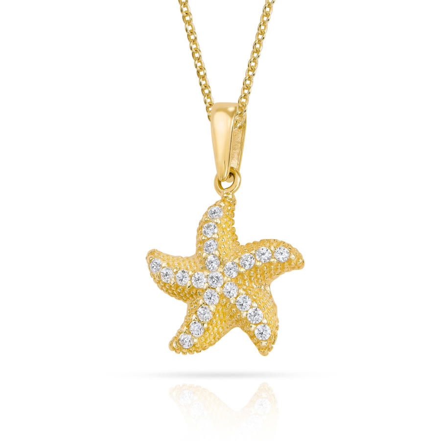 Anhänger Seestern 21 Zirkonia Gold 333/000