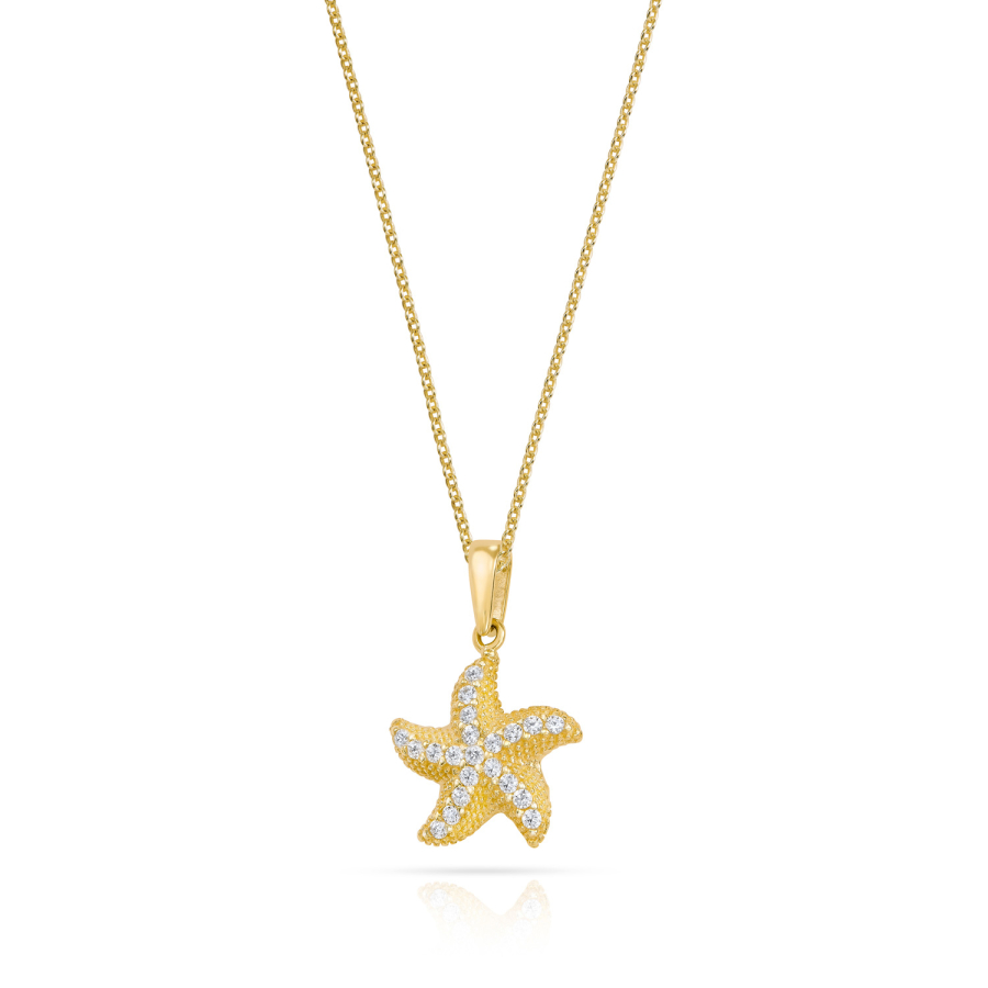 Anhänger Seestern 21 Zirkonia Gold 333/000