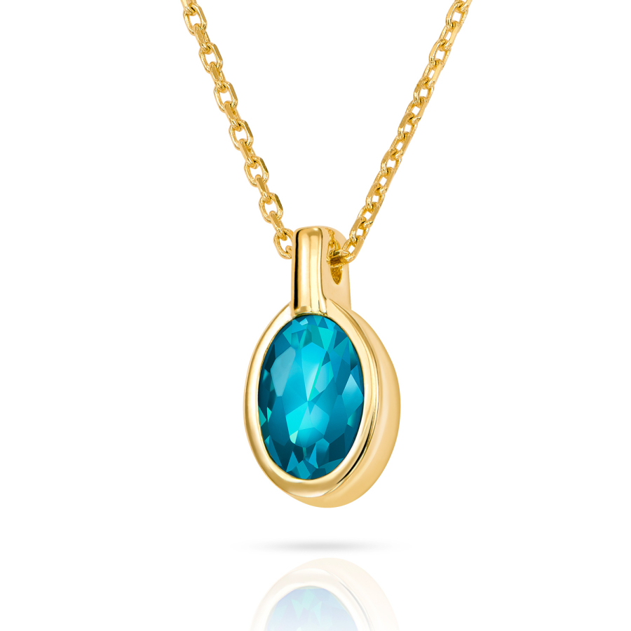 Collier Zirkonia aquamarine Gold 333/000