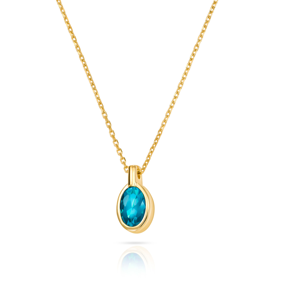 Collier Zirkonia aquamarine Gold 333/000