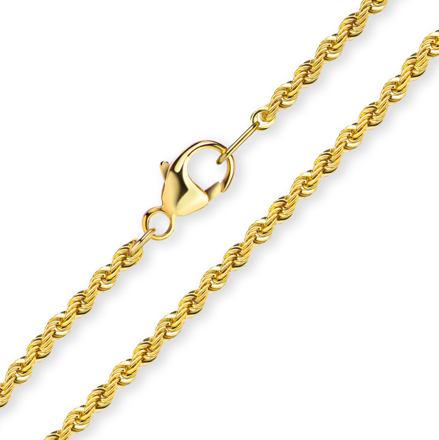 Kordelkette 2.2mm breit leicht gefertigt 42cm lang Gold 333/000