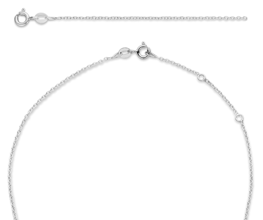 Erbskette oval 1.4mm breit Weißgold 585/000