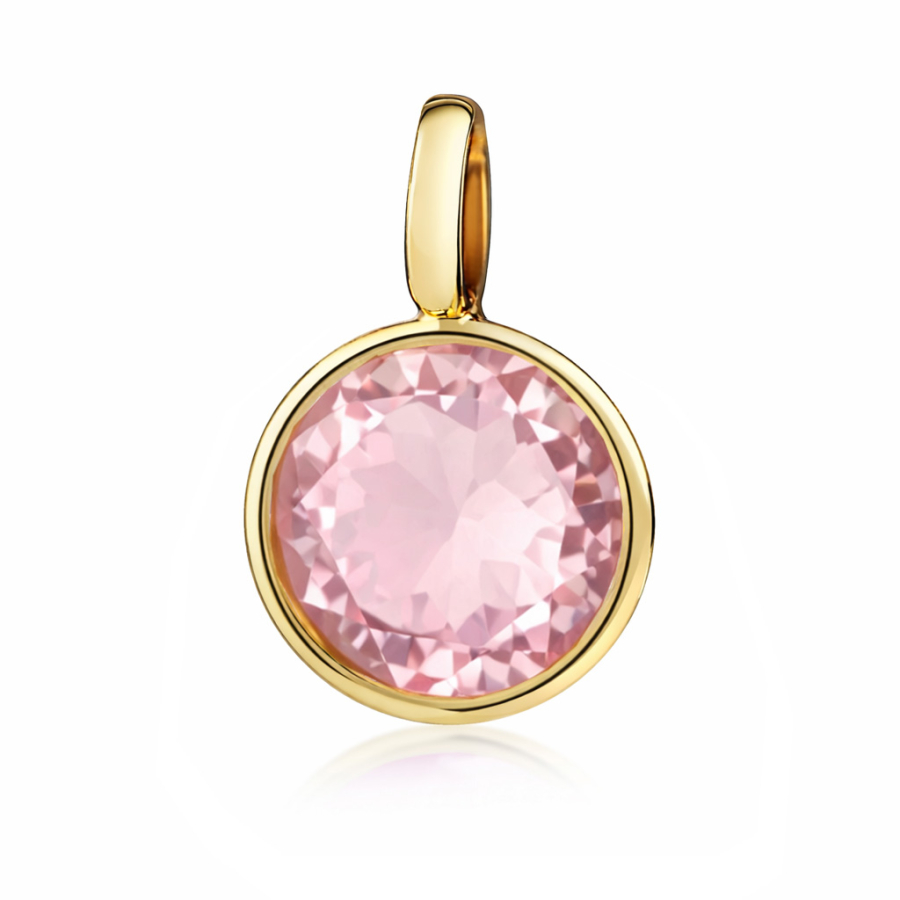 Anhänger mit Zirkonia Ø 6mm rosa Gold 333/000