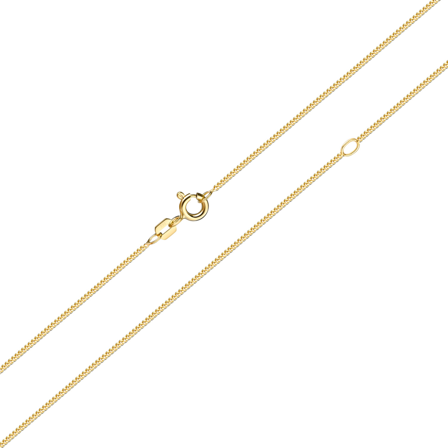 Panzerkette 2-seitig diamantiert 0.8 mm breit 45/42 cm lang Gold 333/000