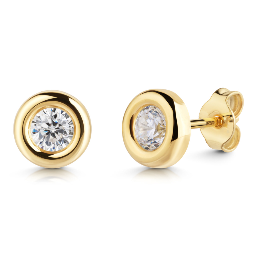 Ohrstecker Ø 7mm mit Zirkonia Gold 333/000
