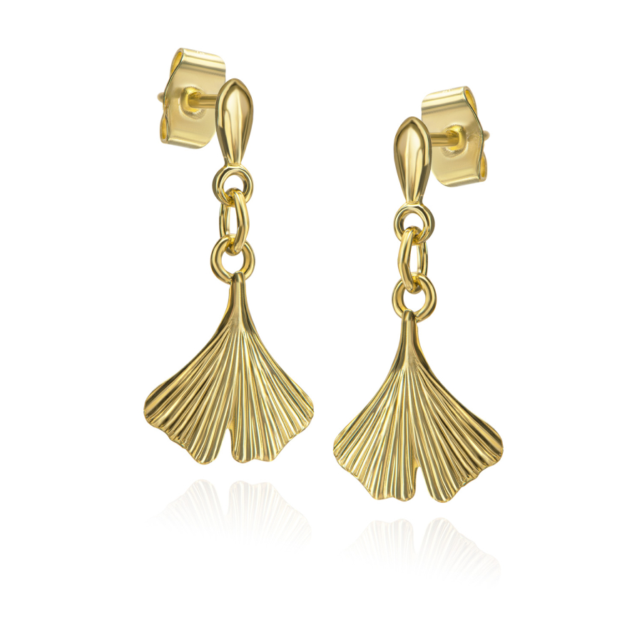 Ohrstecker mit Ginkgoblatt Gold 333/000