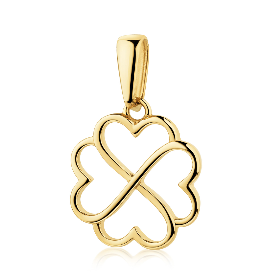 Anhänger Kleeblatt aus Herzen Gold 333/000