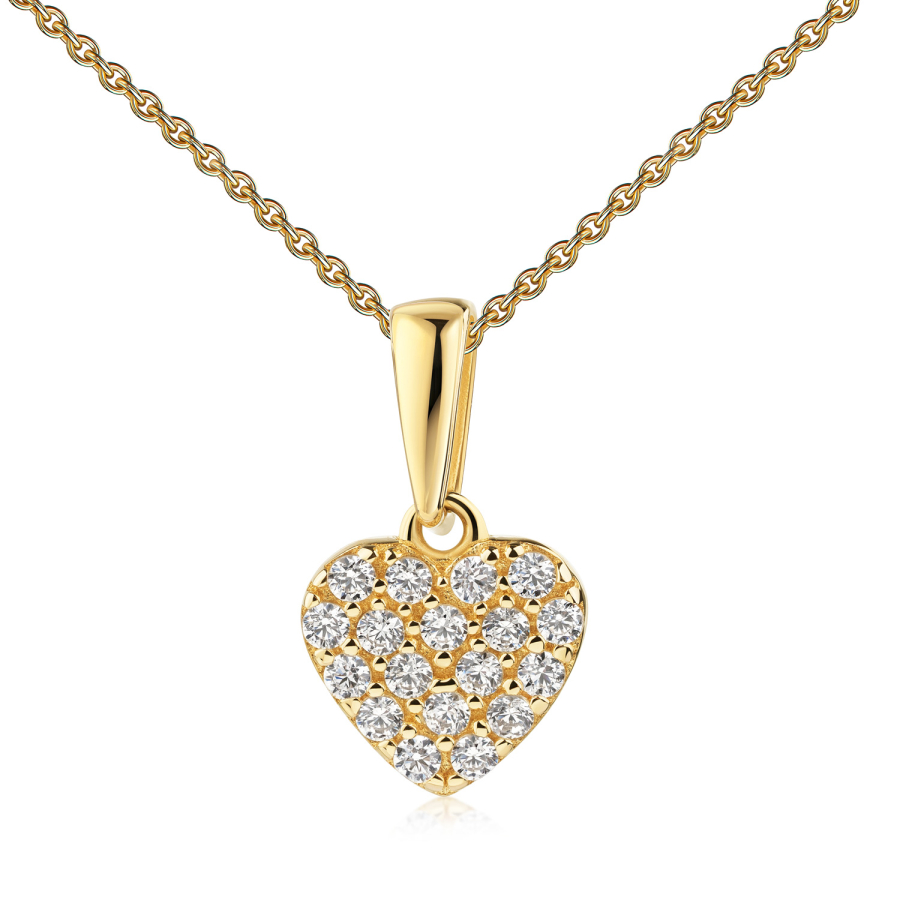 Anhänger Herz mit 17 Zirkonia Gold 333/000