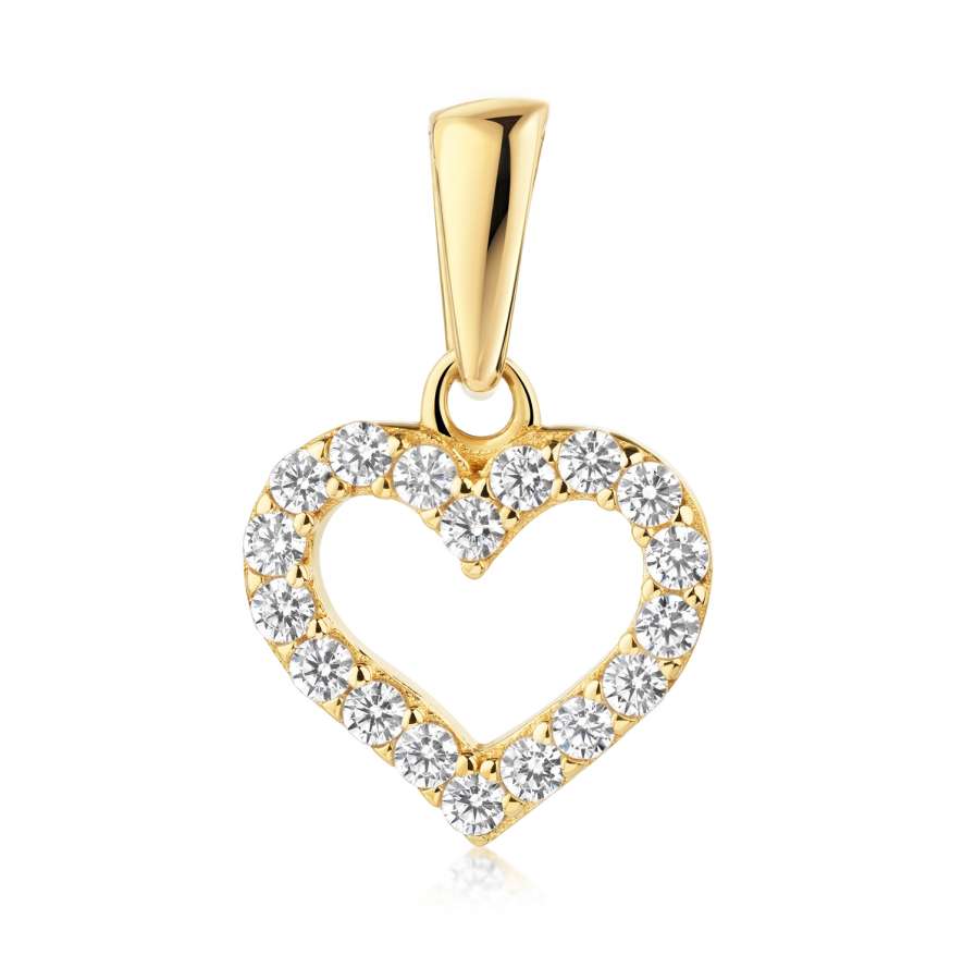 Anhänger Herz mit 18 Zirkonia Gold 333/000