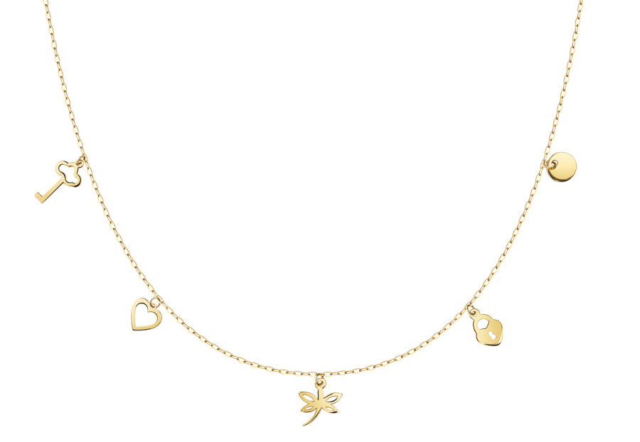 Collier 42/45cm mit 5 Einhängern  Gold 333/000