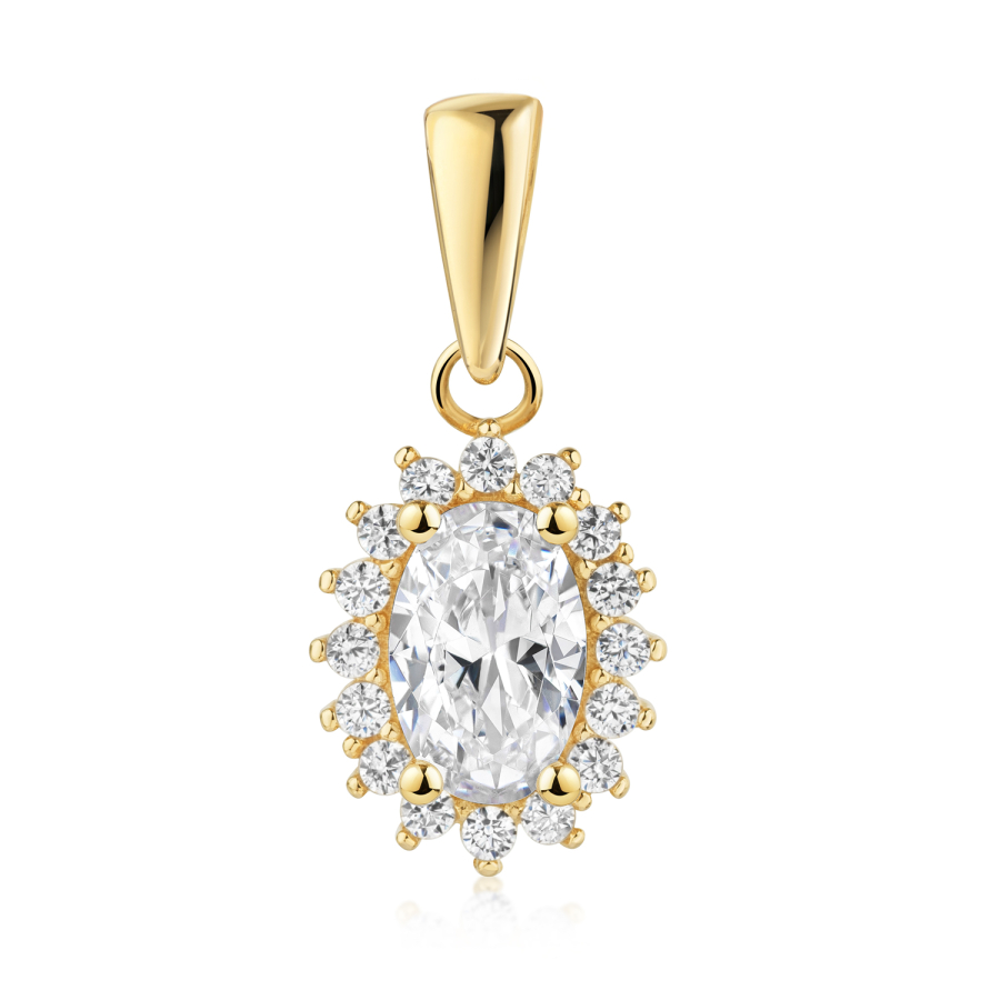 Anhänger mit 17 Zirkonia Gold 333/000