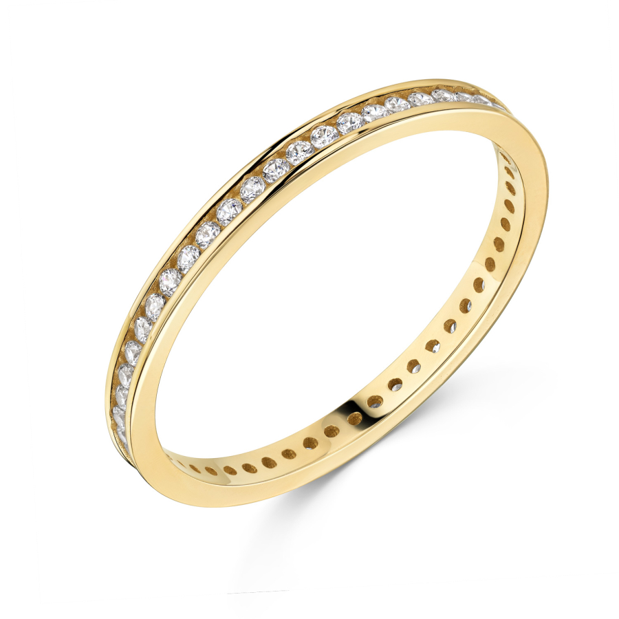 Memoire-Ring mit Zirkonia Gold 333/000