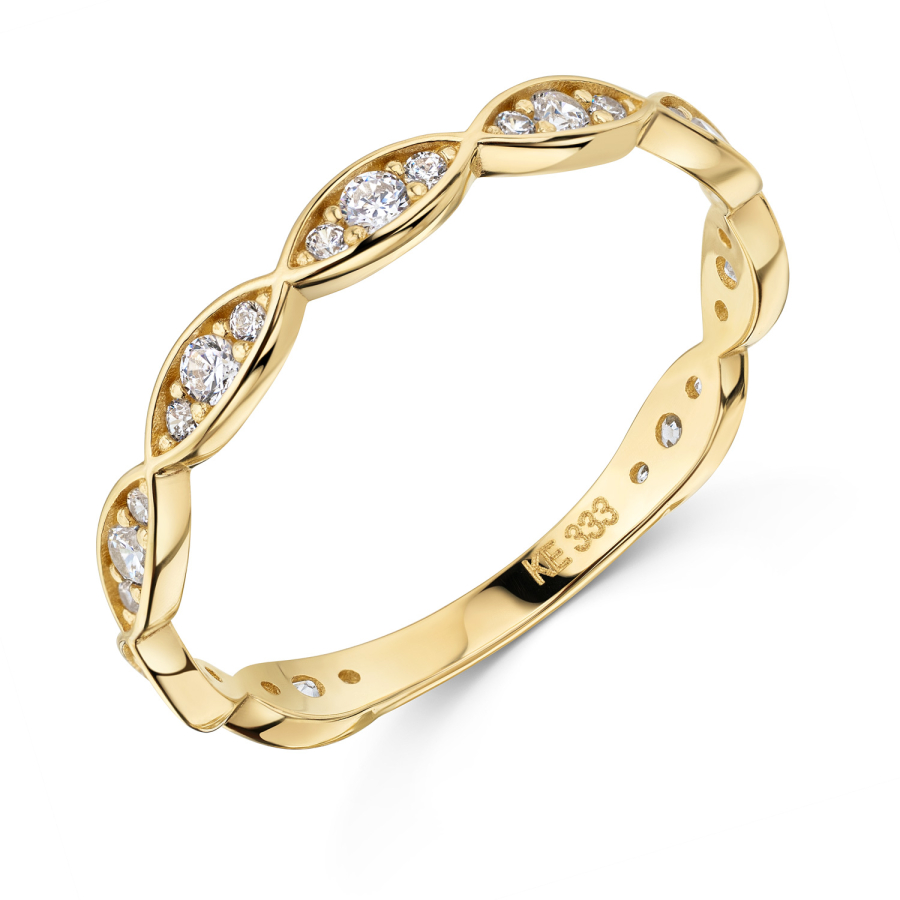 Damenring mit 27 Zirkonia Gold 333/000