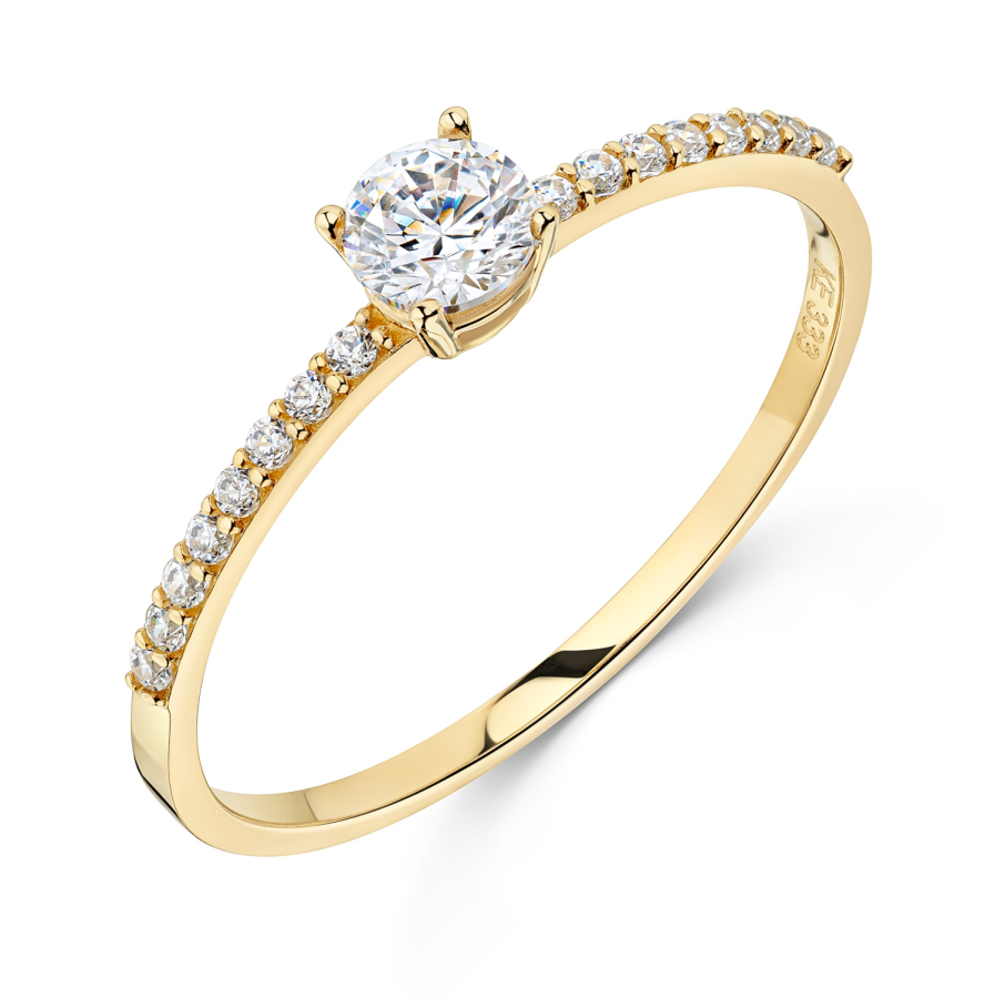 Damenring mit 17 Zirkonia Gold 333/000