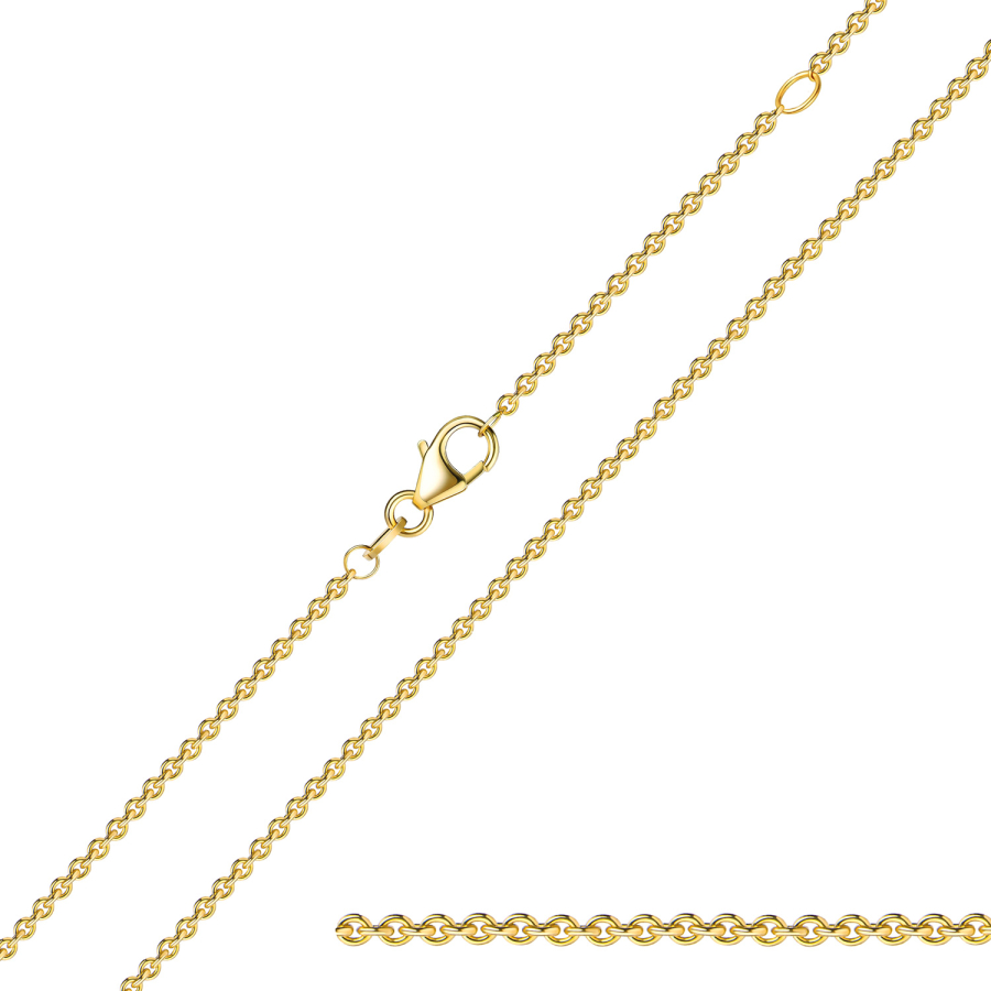 Ankerkette rund 333 Gold 2,3 mm breit 45 cm lang, verstellbar auf 42 cm