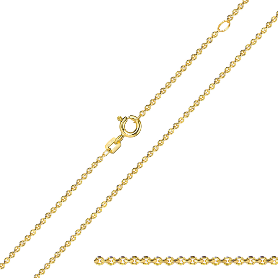 Ankerkette rund 585 Gold 2,3 mm breit 45 cm lang, verstellbar auf 42 cm