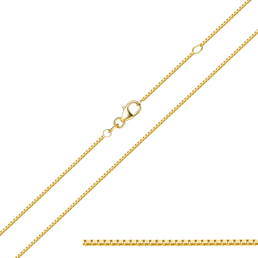 Venezianerkette 750 Gold 1,0 mm breit 45 cm lang, verstellbar auf 42 cm