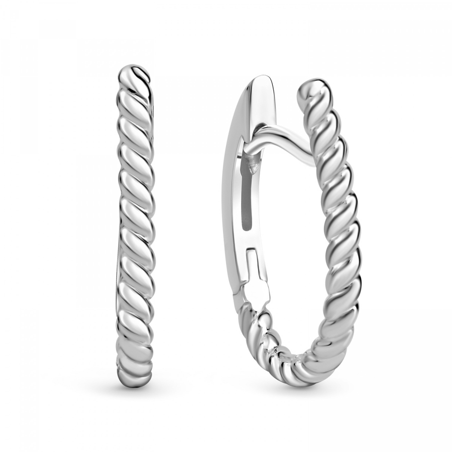 Klappcreolen 17/13mm twisted Silber 925/000 rhodiniert