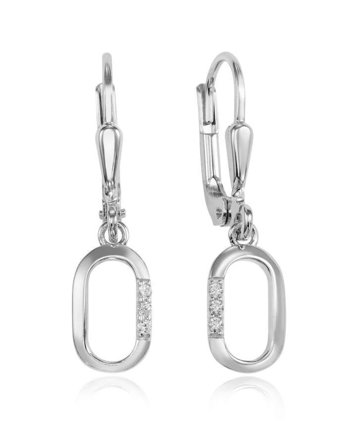 Ohrhänger mit 6 Zirkonia Silber 925/000 rhodiniert