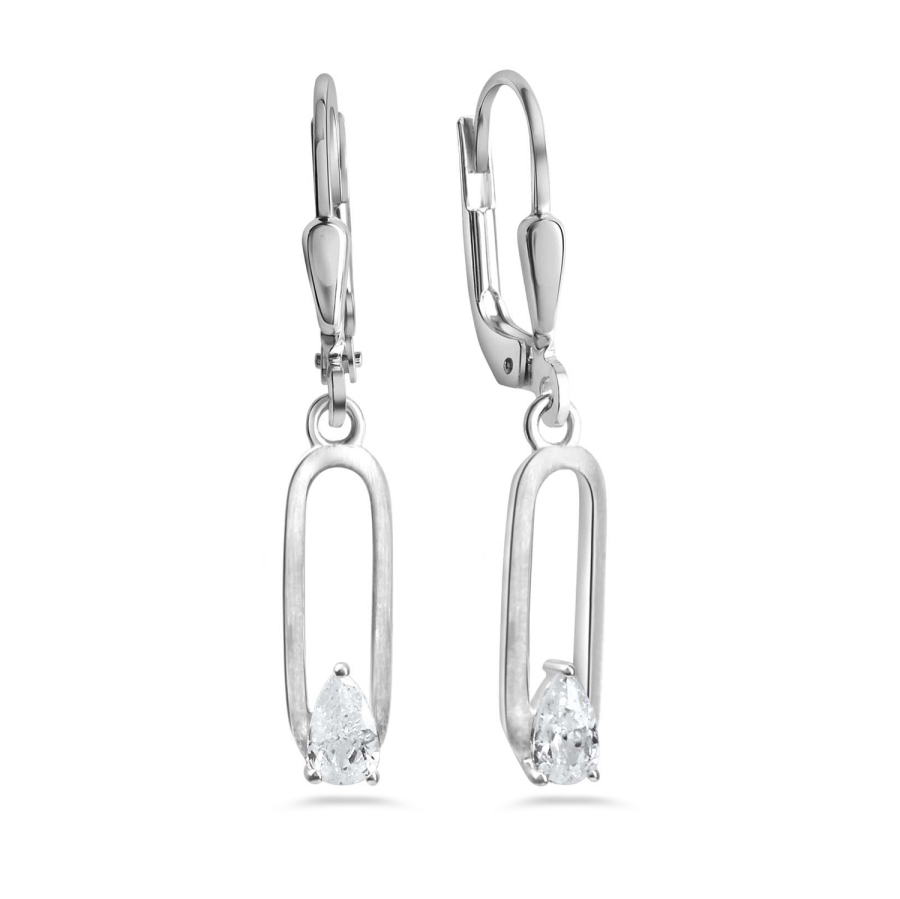 Ohrhänger mit Zirkonia Silber 925/000 rhodiniert