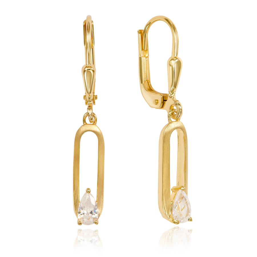 Ohrhänger mit Zirkonia Silber 925/000 vergoldet